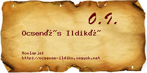 Ocsenás Ildikó névjegykártya