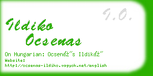 ildiko ocsenas business card